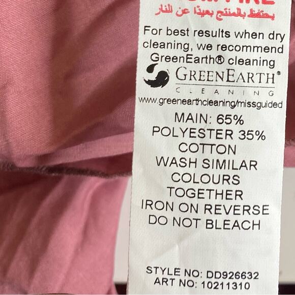 Missguided V-Neck Frill Waist Smock Dress in Dark Pink Women's Size US 10 New - Picture 8 of 10